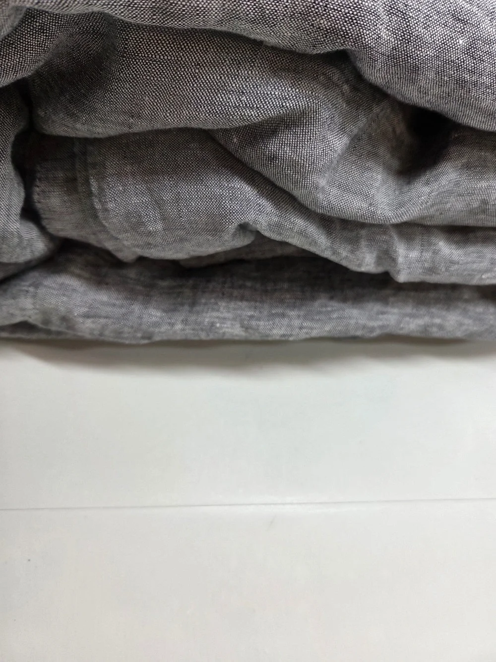 QUINCE European Linen Duvet Cover King/Cal King Charcoal Chambray 7952